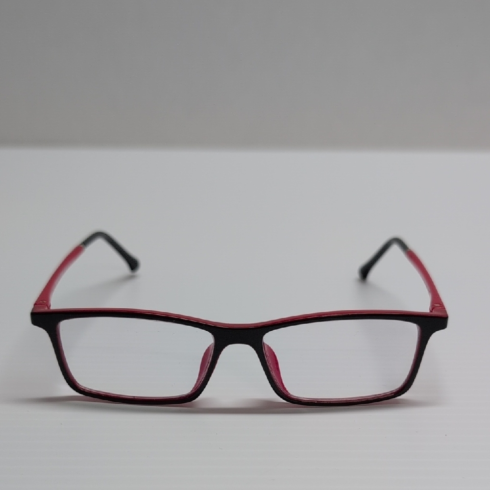 Porsche Design Red and Black Rectangle Glasses